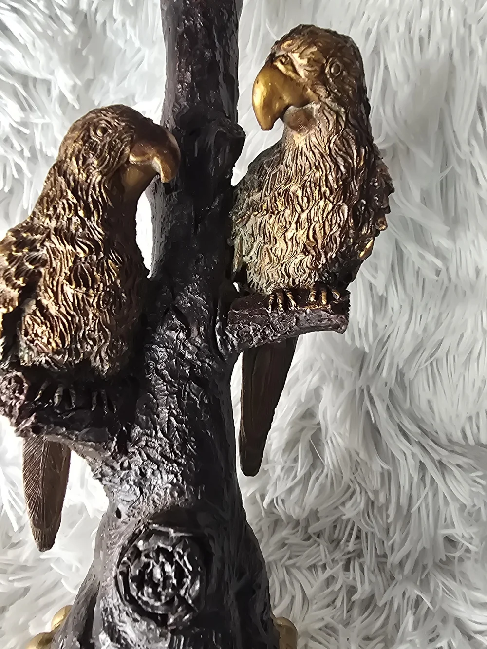 Ornate Brown and Gold Parrot Table Lamp - Home Accents